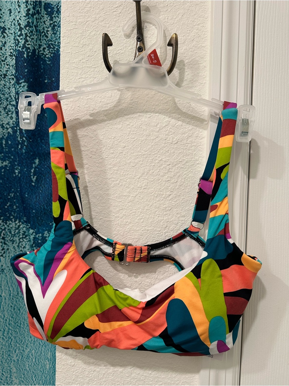 #35 Colorful Abstract Print Bikini Top